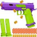 Shell Ejecting Toy Gun, Semi Automatic Toy Gun with Soft Bullets, Educational Model Toy Pistols for Outdoor Shooting Game, for Kids Boys Girls Ages 8-12 (Purple)