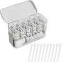 Cable Organizer with 10 Wire Ties, IEMIEBSHA White Cord Holder with 6 Compartments and Drawer, Plastic Electronic Cord Storage Box for Power Cord, Charging Plug, Cosmetics, Jewelry
