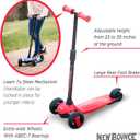 New-Bounce Scooters for Toddlers - 3 Wheel Scooter for Kids with Adjustable Handlebar - The GoScoot MAX is Perfect for Children and Toddlers, Girls and Boys Ages 3-10, Red