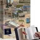 Cute 4x6 photo albums 60 Pockets 120 Photos with Strong Elastic Band, Acid-free, Moisture-proof and Dust-proof for Photo Albums 4x6 Pictures for Baby Women, Adventure Exploration Travel Map