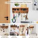 Key Holder Wall Mount - Mail Organizer Wall Mount with 6 Key Hooks and Storage Box for Sunglasses Storage and Dog Leash Holder Home Decor Rack Apartment Essentials Farmhouse Shelf Entryway Organizer