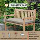 Magpie Fabrics Outdoor Bench Cushion 42 x 18 Inch, Waterproof Fade Resistant Patio Garden Loveseat Sofa Settee Couch Swing Pads with Carry Handle and Ties, Taupe, 42"W x 18"D x 3"Thick