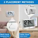 Atomic Clock, 10" Digital Clock Large Display, Wall Clocks Battery Operated with Backlight, Wireless Outdoor Sensor, Alarm Clock Indoor Outdoor Temp, 4 Time Zones, Auto DST, Clock for Bedroom (Sliver)