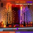 EAMBRITE Halloween Tree 4 FT 180 LED Black Willow Tree with Orange Purple Fairy Lights and Spider Web, Lighted Spooky Artificial Tree for Indoor Outdoor House Home Halloween Decorations