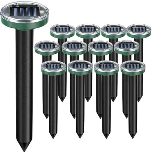 7PCS Mole Repellent Solar Powered & Snake Repellent for Yard, Ultrasonic Deterrent Groundhog, Gopher, Vole Sonic Mole Deterrent Spikes Outdoor for Lawn Garden & Yard