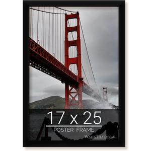 wallsthatspeak 17x25 Black Picture Frame for Puzzles Posters Photos or Artwork, Pack of 2