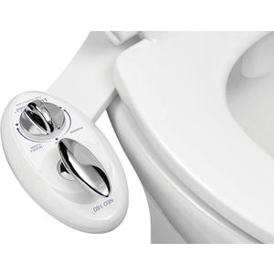 LUXE Bidet NEO 180 - Dual Nozzle, Self-Cleaning, Non-Electric Bidet Attachment for Toilet Seat, Adjustable Water Pressure, Rear & Feminine Wash, with Lever Control (White)