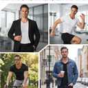 Nebility Mens Compression Shirt Shapewear V Neck Short Sleeve Body Shaper T Shirt Slimming Undershirt Workout (Black, XL)