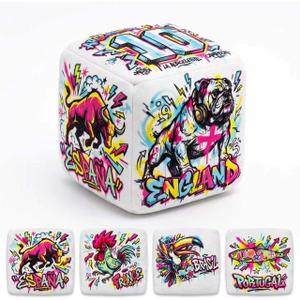 Street-Art Soccer Cube Squeaky Dog Toy
