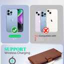 OCASE Compatible with iPhone 15 Pro Max Case Wallet Case, PU Leather Flip Folio Case with Card Holders RFID Blocking Kickstand Shockproof Phone Cover 6.7 Inch 2023, Brown