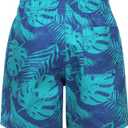 HowJoJo Boys Short Sleeve Rash Guard Shirts Swim Shirt UPF 50+ (11-12 Years, Leaf 05)