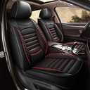 JIAMAOXIN Car Seat Covers for Jeep Cherokee 2014-2024 2025 2026, Full Set 5 Seats Faux Leather Seat Cover Car Cushion Protector Compatible Airbag (5 Seat Set, Black&Red)