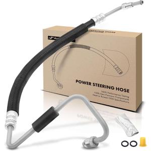 A-Premium Power Steering Pressure Hose Line Assembly Compatible with Chevrolet Silverado 2500 HD 3500 HD, 2011-2018 & GMC Sierra 2500 HD 3500 HD, 6.6L, with O-ring & Bushing, Pump To Hydroboost