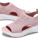 GoodValue Womens Comfortable Orthopedic Sandals Arch Support Ladies Walking Sport Athletic Sandals Open Toe Slip On Plantar Fasciitis Platform Dress Sandal 2 Inches Heel Size 36
