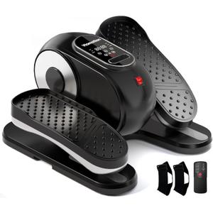 Under Desk Elliptical Machine, Leg Exerciser as Seen on TV While Sitting for Senior with Remote Control, Portable & Quiet Pedal Exerciser with 12 Adjustable Speed, Black