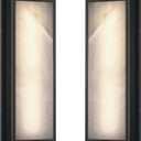 2 Pack 16 Inch Natural Alabaster Bathroom 20W-3000K LED Home Wall Sconce Modern Concise Style Wall Light Fixture,Black Finish for Bedroom Hallway Bedside Living Room