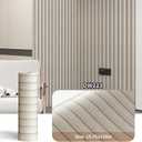 Haimin Wood Grain Slat Wall Panels Peel and Stick Faux Wood Thick Wallpaper 118"x15.75" Waterproof PET & IXPE Foam Paneling (Beige)