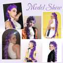 2Pcs 26in Purple Braiding Pre Stretched Synthetic Fiber Hair Extensions Braiding Hair Long Straight Hair For Cosplay Halloween Stage Performances And Masquerade Parties