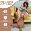 Brown Donkey Bounce & Ride-on Inflatable Hopper Toddler Toy with Pump