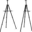 2 x Easels for Painting Canvas, Aredy 66" Art Easel for Drawing, Portable Painting Easel Stand, Metal Table Top Easel (2 Pack)