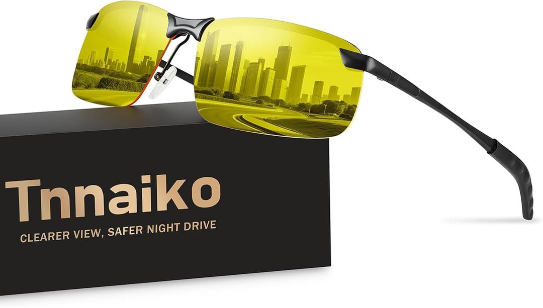 Night Driving Glasses For Men Night Vision Glasses Anti Glare Glasses Anti Headlight Glare For Commute & Long Drives