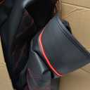 Huidasource Seat Covers for Dodge RAM, Waterproof Seat Cover for 2009-2018 RAM 1500, 2010-2025 2500/3500 Crew Mega Cab, 2019-2025 1500 Classic Only, Fits Curved Split Bench (Full Set/Black&Red) (C: Flat Front+Short Middle Rear)