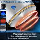 Canning Pot Water Bath Canner with Rack and Mason Jars, 20 Quart Stainless Steel Stock Pots, Canning Supplies Starter Kit Beginners Tools Set, Jar Lifter Tongs and Pickling Kit Accessories