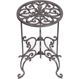Sungmor Heavy Duty Cast Iron Potted Plant Stand,19.3-Inch 1 Tier Metal Planter Rack,Decorative Flower Pot Holder,Vintage & Rustic Style Indoor Outdoor Garden Pots Container Supports