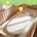 Large Moses Basket Pad, 31.1"x19.3"x2",Breathable,High-Density, High-Resiliency Foam,Non-Toxic, Oval Shaped with Removable Breathable Soft Cover Fit for Moses Basket Baby Bassinet(1PC)