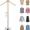 20-35 Inch Height Adjustable Shirt Display Stand, T Shirt Display Stand for Vendors, Mannequin Rack for Clothing Dress Garment Coat Retail (Wooden-primary color, 1 Pcs)