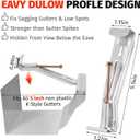 100 Pack Gutter Hangers, Gutter Hangers 5 Inch, Rain Gutter Hangers, Heavy Duty Gutter Hangers with a Pre Inserted Rust Resistant Screw, Hidden Gutter Hangers for 5" K Style Aluminum Gutters