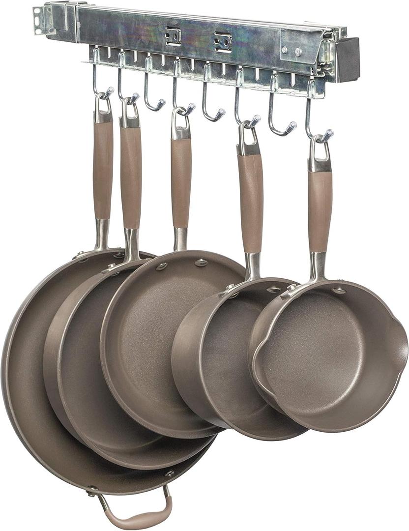 Pull Out Cabinet Pot & Pan Organizer, Holds A Complete Set Including Lids, USA Patented, Solid Steel with Soft Close Slide By Dr. Organizer