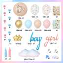 Ouddy Party Gender Reveal Decorations, Pastel Pink and Blue Nude Confetti Balloons Arch Kit Star Hanging Cloud Garland Paper Tassels He or She Boy or Girl Gender Reveal Baby Shower Party Supplies