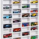Krafetto Toy Car Display Shelf, Holds 40 Diecast 1/64 Toys Car, Wall Mount Model Cars Storage Organize Case