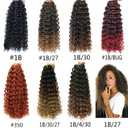 GoGo Curl Crochet hair 18inch Water Wave Crochet hair Ombre Synthetic Bohemian Crochet Braid Deep Wave Braiding hair Extensions (7Packs,1B/4/30)