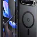 JETech Magnetic Case for Google Pixel 9 Pro XL 2024, Compatible with MagSafe, Translucent Matte Back Shockproof Phone Cover (Black) (Obsidian)