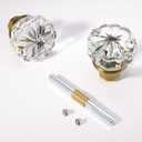 Glass Interior Door Knobs - Old Style Replacement, Vintage Crystal, Antique Mortise With Antique Brass Finish (1 Pack)
