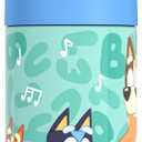 THERMOS FUNTAINER Water Bottle with Straw - 12 Ounce - Kids Stainless Steel Vacuum Insulated Water Bottle with Lid, Bluey
