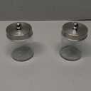 Amolliar 2Pc Apothecary Jars Bathroom Vanity Storage Organizer Set -Countertop Canister with Stainless Steel Lids &Stickers - Qtip Dispenser Holder for Qtip,Cotton Swab,Makeup Sponge (Brushed Nickel)