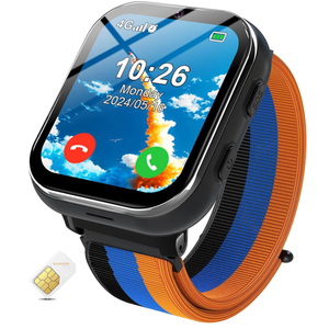 Smart Watch for Girls Boys, Kids Smartwatch with 4G SIM Card, Smart Watch for Kids Touch Screen SOS Emergency Call Calculator Clock Camera Games Music Player, Toys Gifts for Ages 4-12 (Black)