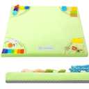 Baby Play Mat, Unique Crawling Mats with 4 Sensory Development Zones for Motor Skills, 50''x50'' Playpen Mats with Non-Slip Cushioned That Fits Nicely Into Any Playroom, Green