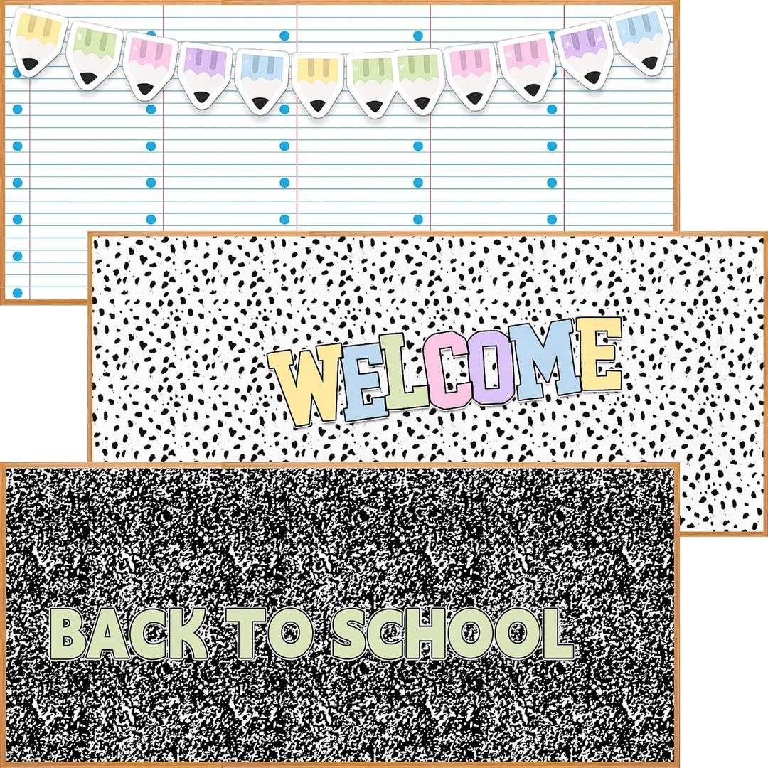 Hahafelt 3 Pack 47 x 108 in Fabric Bulletin Board Roll,Mixed