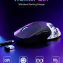 G57 Wireless Gaming Mouse, 8000 DPI, 80g, 2.4G/Bluetooth/USB-C Rechargeable Wireless Mouse with 5 Programmable Buttons for PC/Mac, Black