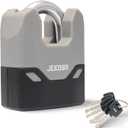 Jekosa SDP66 Heavy Duty Padlock with 5 Keys  11mm Cut Resistant Steel Shackle, Waterproof Protective Shell | Outside Locks for Sheds, Gates, Lockers