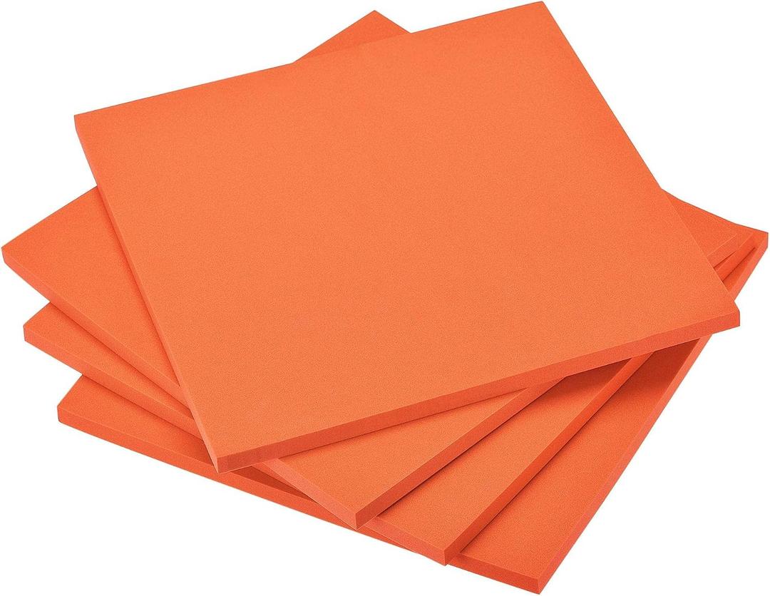 uxcell Orange EVA Foam Sheets 10 x 10 Inch 10mm Thickness for Crafts DIY Projects, 4 Pcs
