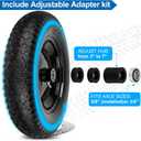 4.80/4.00-8" Flat Free Wheelbarrow Tires and Wheels, 14.5" Universal Fit Solid Tires with 5/8" or 3/4" Bearing, 3"-7" Hub, Adapter Kit Hand Truck Wheels Replacement for 3.50/2.50-8", 4.00-6"etc, 1 PCS
