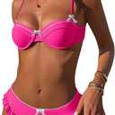 ANRABESS Bikini Sets for Women Two Piece Cheeky Swimsuit String Sexy Ruffle High Cut Triangle Bathing Suit Cute Swimwear 2026, Medium