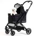 HITTITE Pet Stroller with Weatherproof Cover, All-Terrain 4-Wheel Cat & Dog Stroller with Adjustable Canopy, Foldable Dog Strollers with Storage Basket for Small to Medium Dogs Up to 55 lbs.