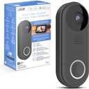 Feit Electric Doorbell Camera, 2.4 GHz WiFi, No Hub, Two-Way Audio, Motion Detection, Night Vision, 1080p HD, Micro SD Card Storage, Wireless Chime Included, Hardwired, CAM/Door/WiFi