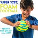 Franklin Sports Kids Foam Football Mini Soft Foam Youth Football Indoor Outdoor Toy Ball for Kids Probrite 9" Mini Ball Soft Backyard Practice Toy Yellow/Blue